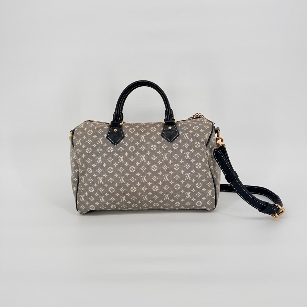 Louis Vuitton Speedy 30 Bandouliere Grey Monogram Mini Lin Satchel Bag Crossbody